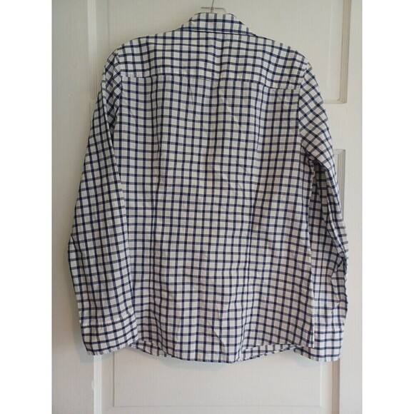 J. Crew x Thomas Mason navy gingham shirt womens 2 classic preppy buttonup flaw - Picture 6 of 9